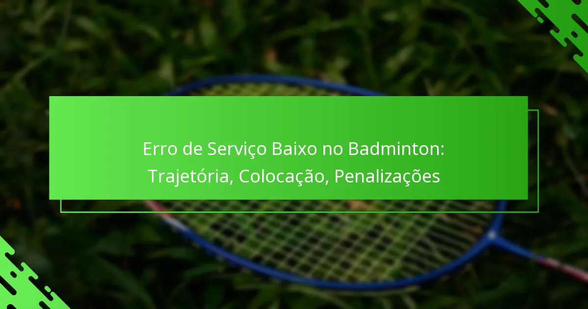 Erro de Serviço Baixo no Badminton: Trajetória, Colocação, Penalizações