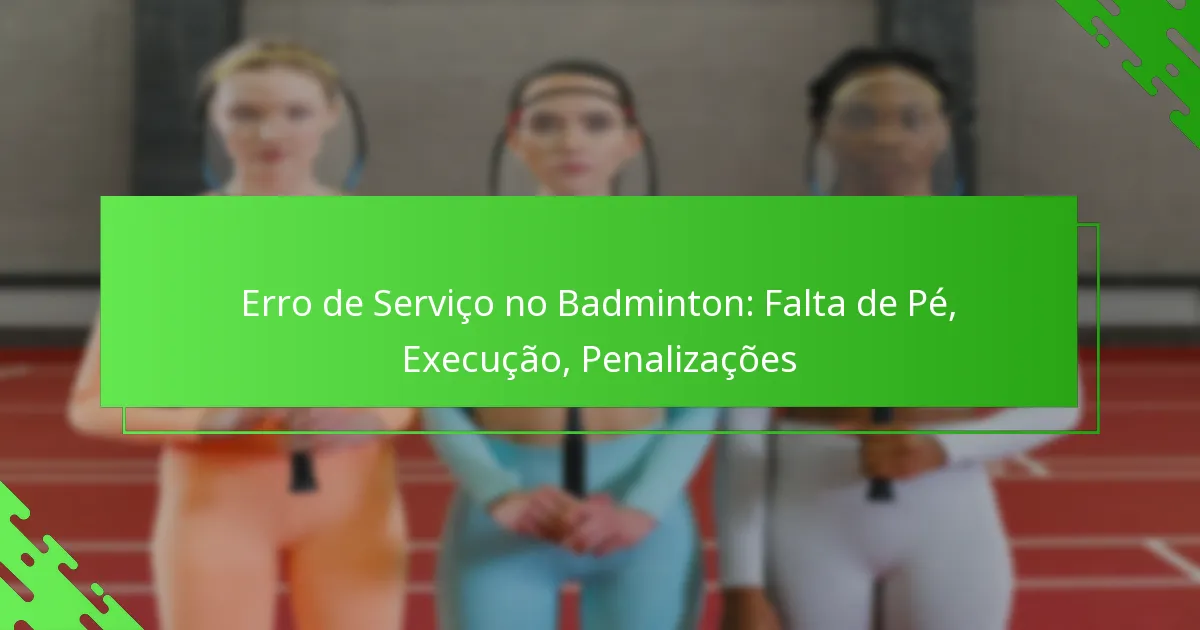 Erro de Serviço no Badminton: Falta de Pé, Execução, Penalizações