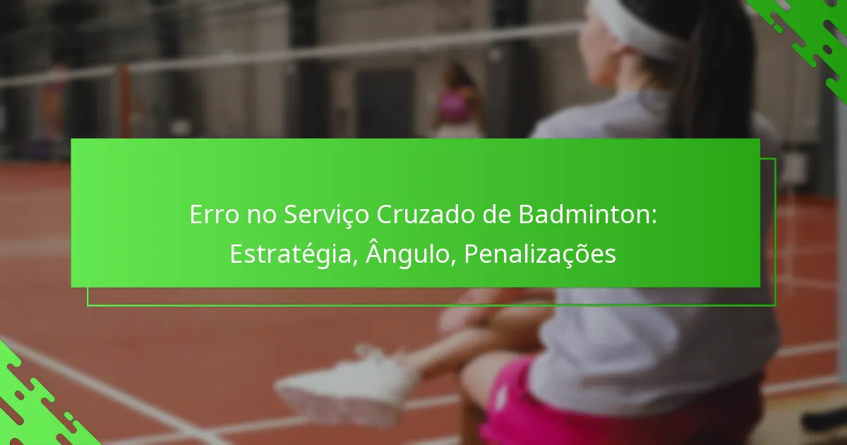 Erro no Serviço Cruzado de Badminton: Estratégia, Ângulo, Penalizações