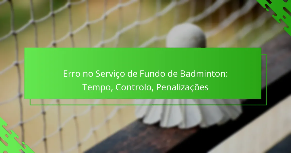 Erro no Serviço de Fundo de Badminton: Tempo, Controlo, Penalizações