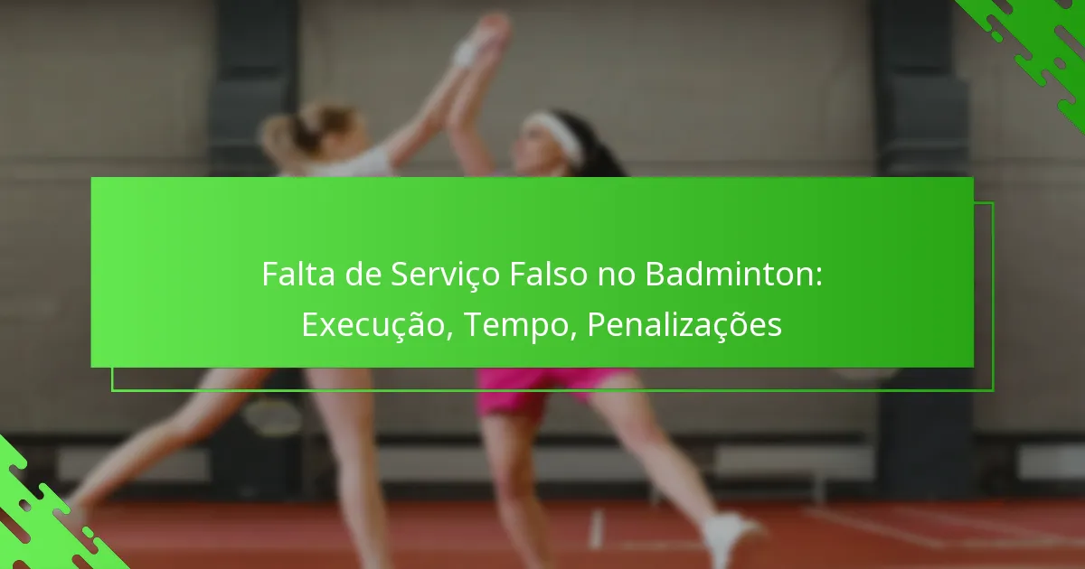 Falta de Serviço Falso no Badminton: Execução, Tempo, Penalizações